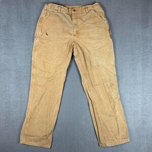 Carhartt Brown Carpenter Pants Distressed 36x34 Mens